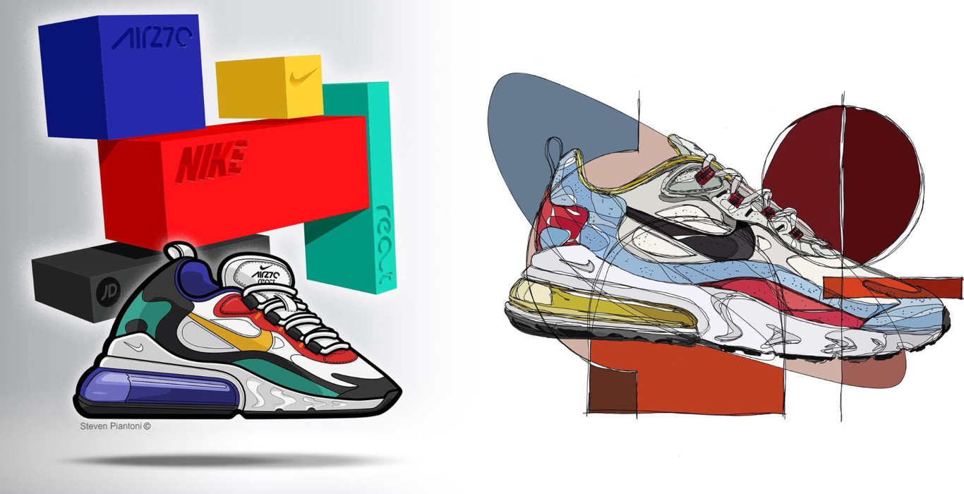 influencer cartoons air max 270 react