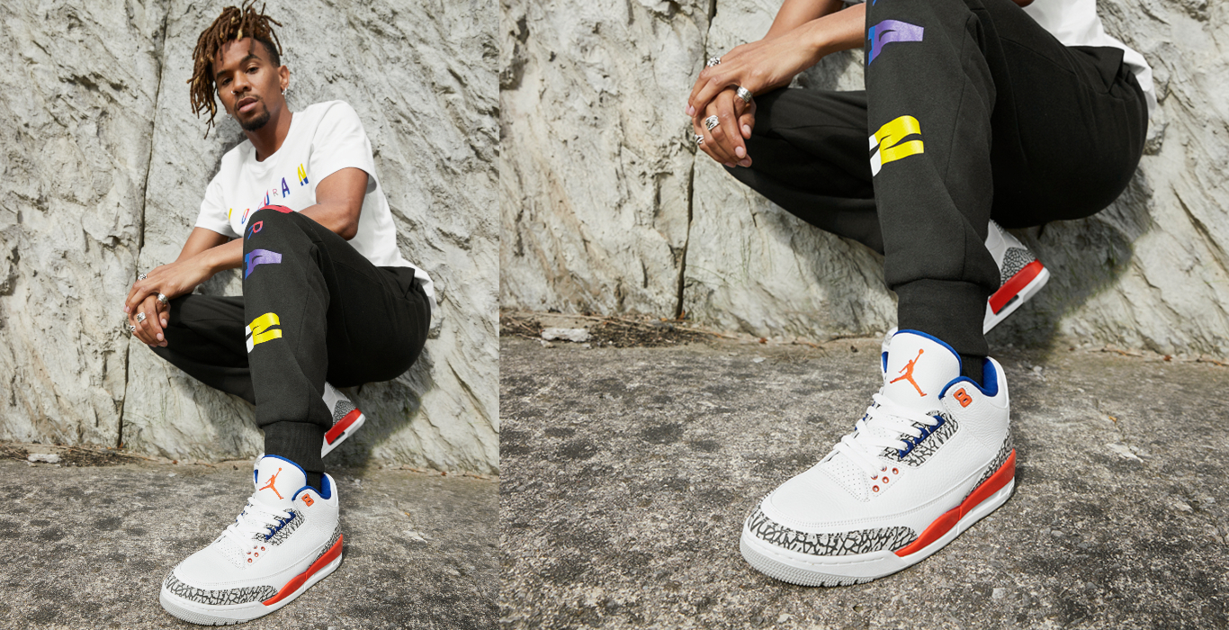 air jordan 3 knicks on foot