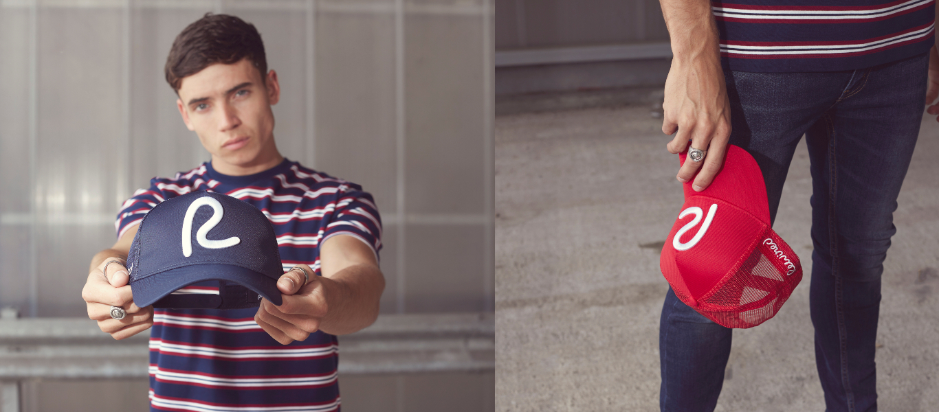 rewired cap in red and navy