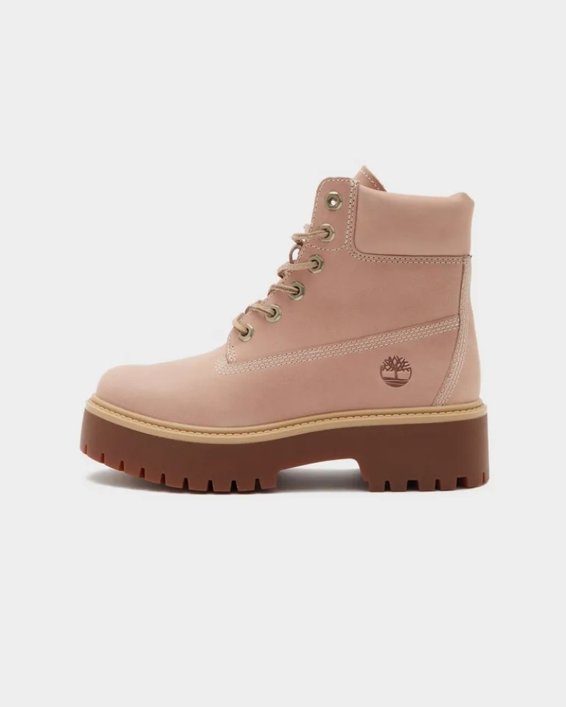 Pink Timberland Stone Street 6 Inch Boots Women's
